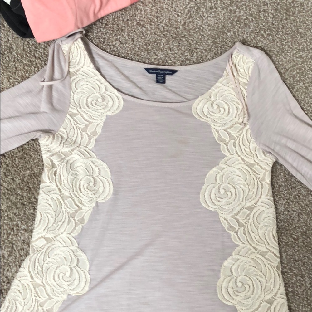 american eagle quarter sleeve blouse